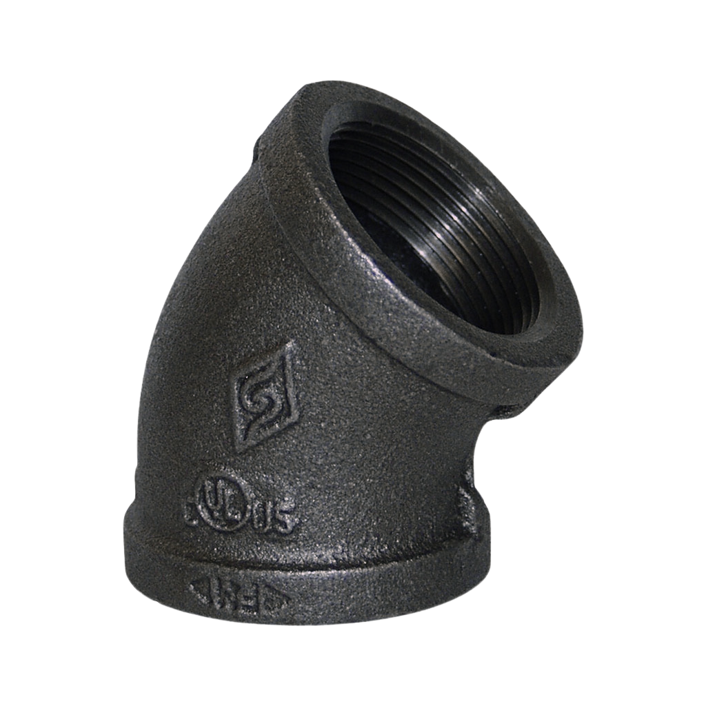 Codo Hierro Negro 150 Lbs NPT 1/2" x 45º