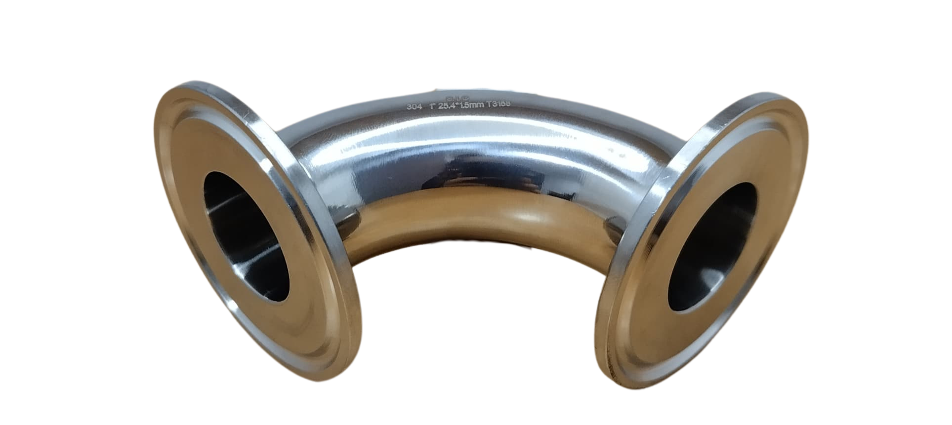 Codo Acero Inoxidable Sanitario 1" x 45° Clamp 304 3A