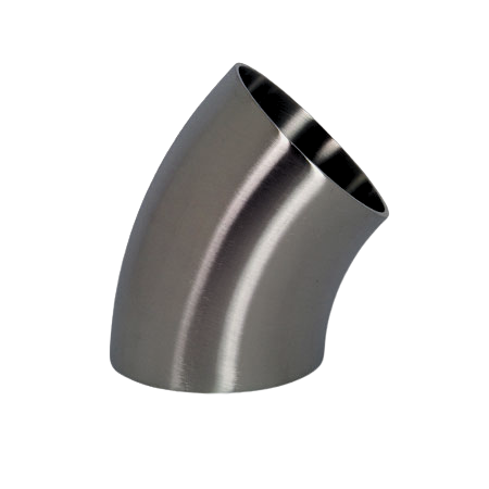 Codo Acero Inoxidable Sanitario 1" x 45° Soldable 304 3A